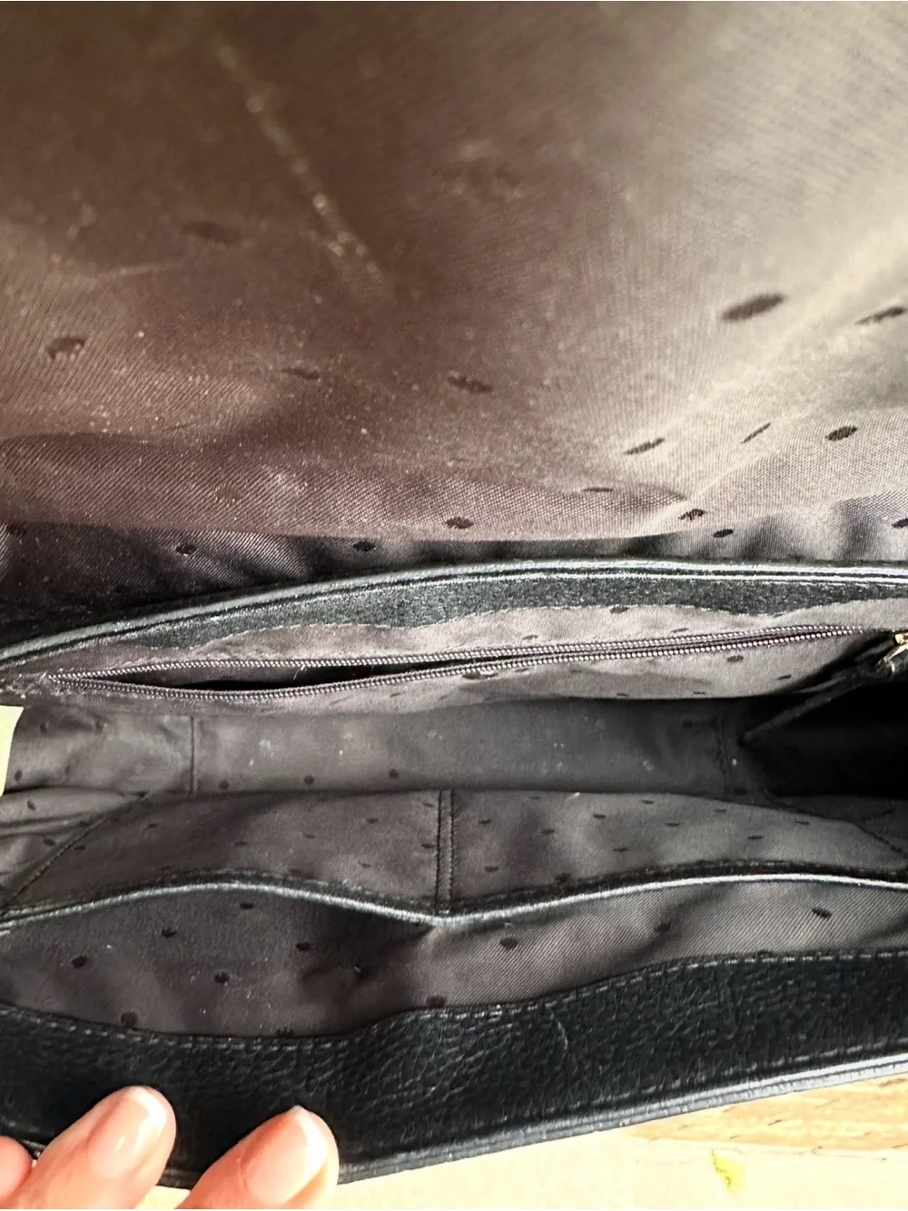 kate spade Black Pebbled Genuine Leather Crossbody Satchel with Gold Hardware - Picture 13 of 14